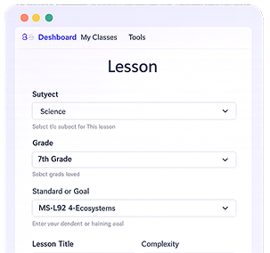 Lesson creation interface